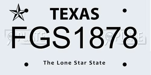 FGS1878 Texas License Plate