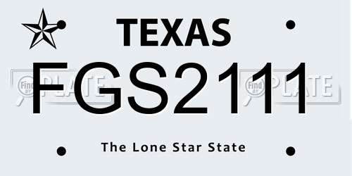 FGS2111 Texas License Plate