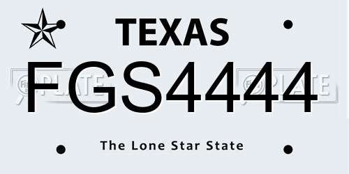 FGS4444 Texas License Plate