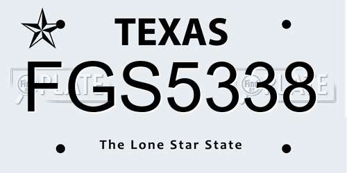 FGS5338 Texas License Plate