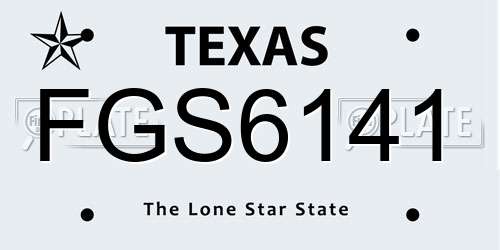 FGS6141 Texas License Plate