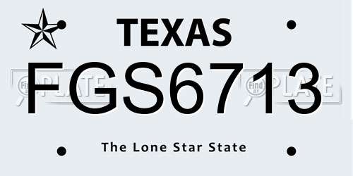 FGS6713 Texas License Plate