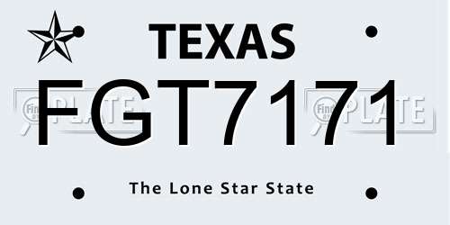 FGT7171 Texas License Plate