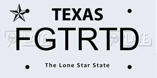 FGTRTD license plate in TX state