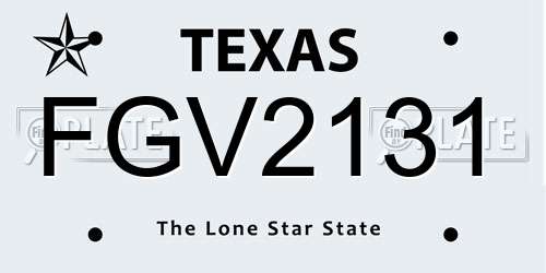 FGV2131 Texas License Plate