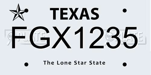 FGX1235 Texas License Plate