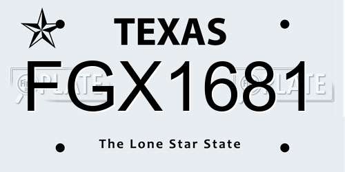 FGX1681 Texas License Plate