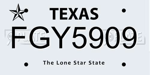 FGY5909 Texas License Plate