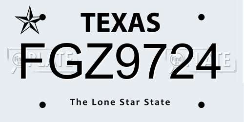 FGZ9724 Texas License Plate