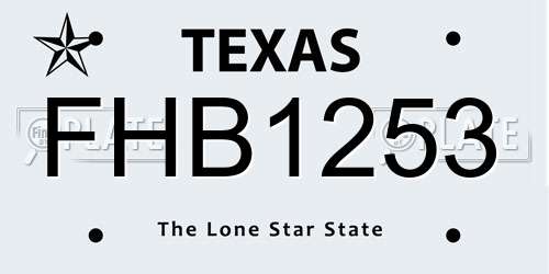 FHB1253 Texas License Plate