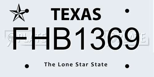 FHB1369 Texas License Plate