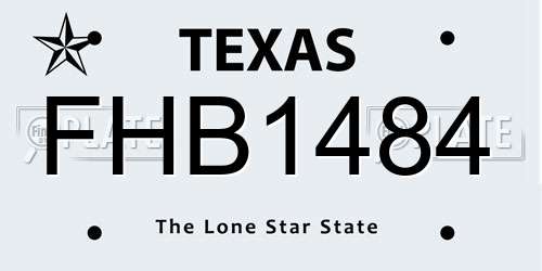 FHB1484 Texas License Plate