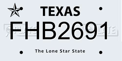 FHB2691 Texas License Plate