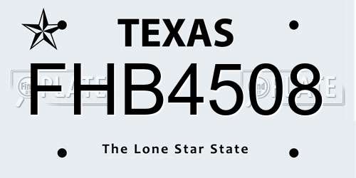 FHB4508 Texas License Plate