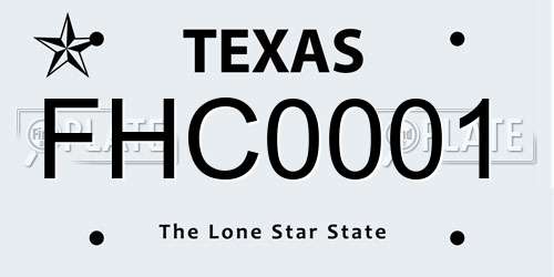 FHC0001 Texas License Plate