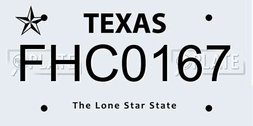 FHC0167 Texas License Plate