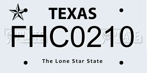 FHC0210 Texas License Plate