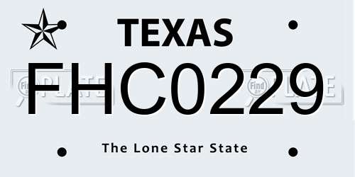 FHC0229 Texas License Plate