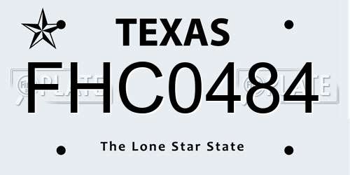 FHC0484 Texas License Plate