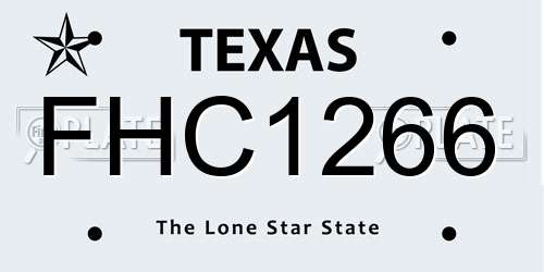 FHC1266 Texas License Plate