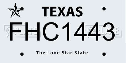 FHC1443 Texas License Plate