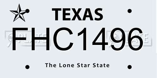 FHC1496 Texas License Plate