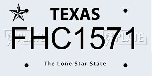 FHC1571 Texas License Plate