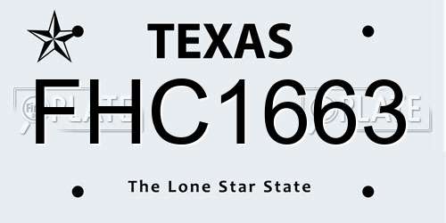 FHC1663 Texas License Plate