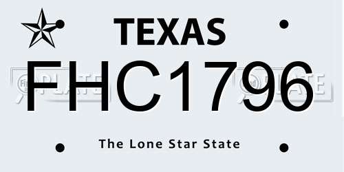 FHC1796 Texas License Plate