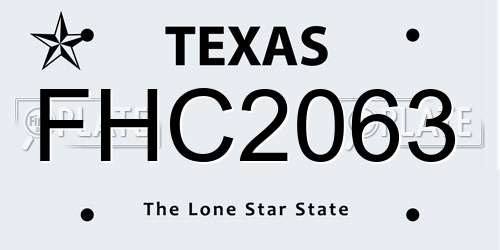 FHC2063 Texas License Plate