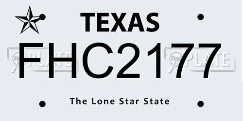 FHC2177 Texas License Plate