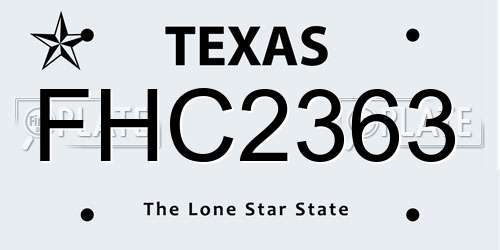 FHC2363 Texas License Plate