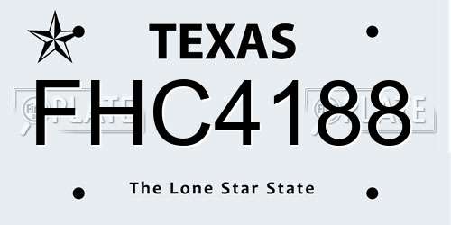 FHC4188 Texas License Plate