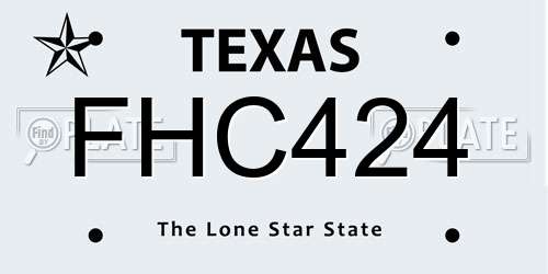 FHC424 Texas License Plate
