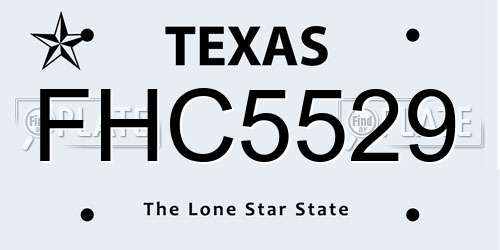 FHC5529 Texas License Plate