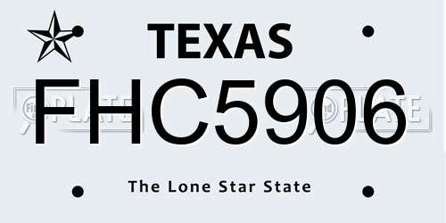 FHC5906 Texas License Plate
