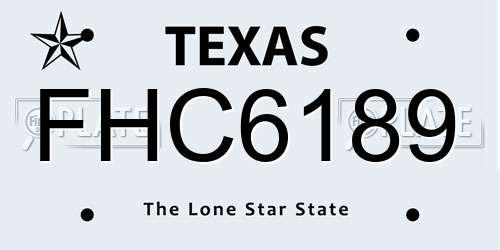 FHC6189 Texas License Plate