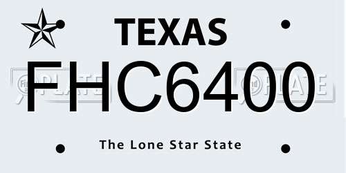 FHC6400 Texas License Plate