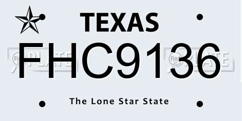 FHC9136 Texas License Plate