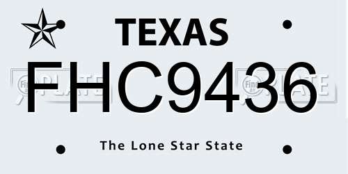 FHC9436 Texas License Plate