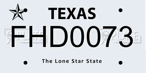 FHD0073 Texas License Plate