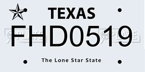 FHD0519 Texas License Plate