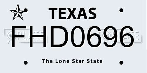 FHD0696 Texas License Plate