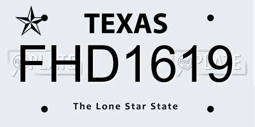 FHD1619 Texas License Plate