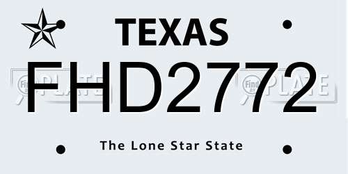 FHD2772 Texas License Plate