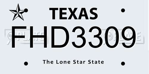 FHD3309 Texas License Plate