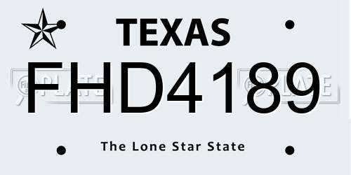 FHD4189 Texas License Plate