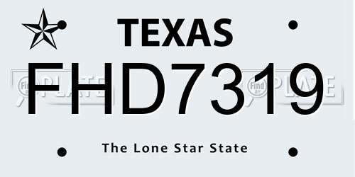 FHD7319 Texas License Plate