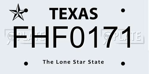 FHF0171 Texas License Plate