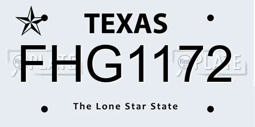 FHG1172 Texas License Plate